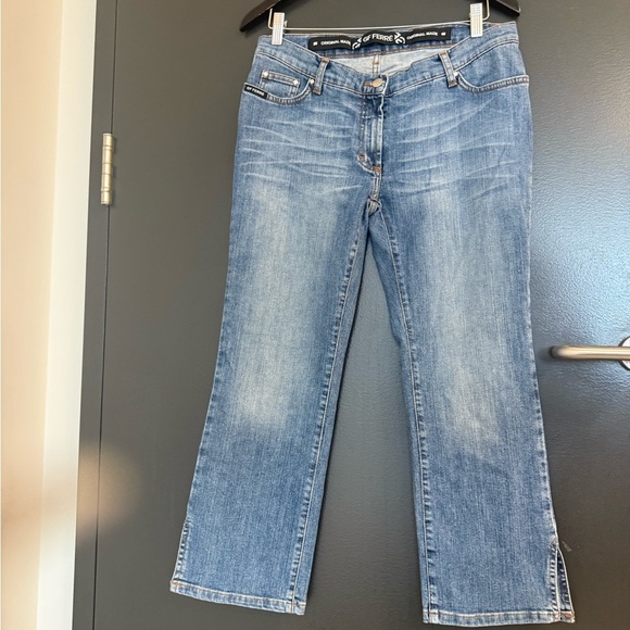 Gf Ferre NWT size 32 ankle wide leg slit Stylish Jeans - Picture 11 of 12